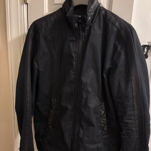 Men's Black Diesel Jacket w./Snap Pockets & Collar Zippered Sleeves Size M